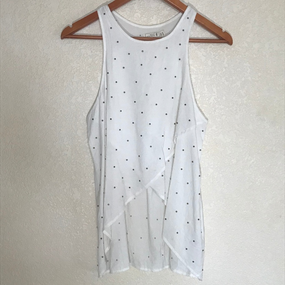 Knot Sisters Cross Front Studded Tank - Medium